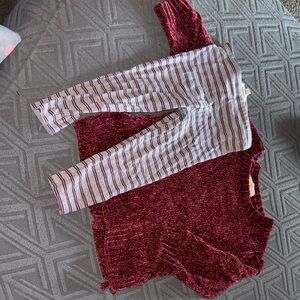 Jessica Simpson Burgundy and White Kids Matching Set